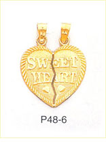 14Kt Gold Breakaway Sweet Heart Charm