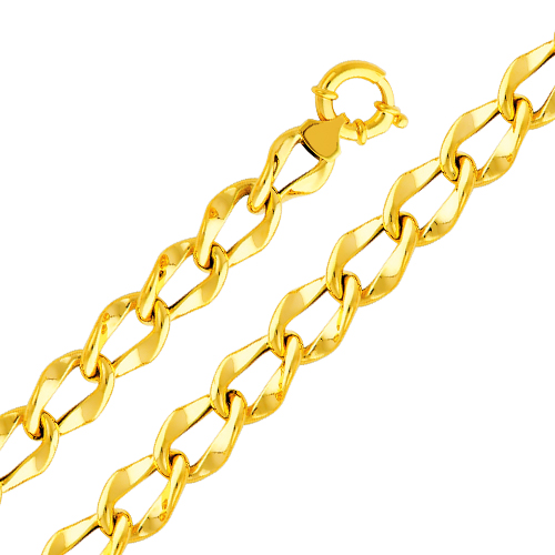 14K Gold Fancy Hollow Link Womens Bracelet
