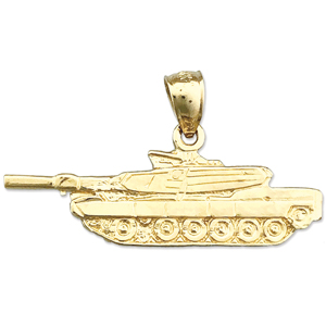 14K Gold US Army Tank Charm Pendant 14k gold us army tank charm pendant