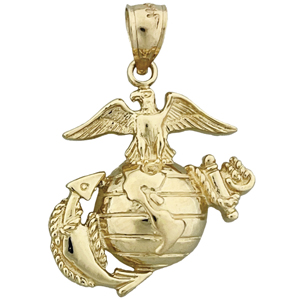 14K Gold US Marine Corps Insignia Charm Pendant 14k gold us marine corps insignia charm pendant