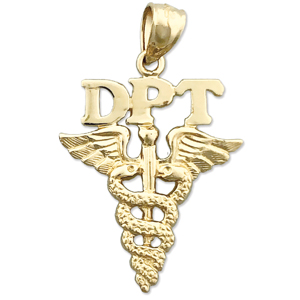 14K Gold DPT Doctor Physical Therapy Caduceus Charm Pendant 14k gold dpt doctor physical therapy caduceus charm pendant