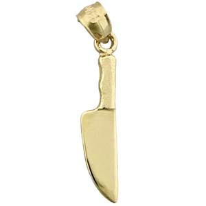 14K Gold 3D Chef Knife Charm 14k gold 3d chef knife charm