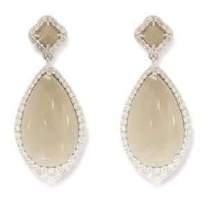 Mesmerizing Sterling Silver Smoky Quartz CZ Oval Dangle Earrings mesmerizing sterling silver smoky quartz cz oval dangle earrings