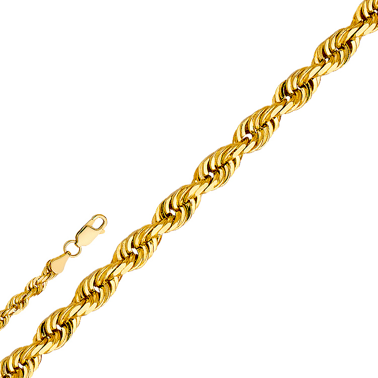 14K Gold 4MM Solid Rope Chain