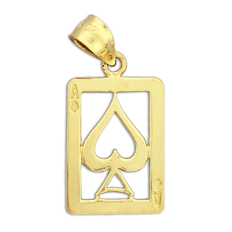 14K Gold Cutout Ace of Spades Charm