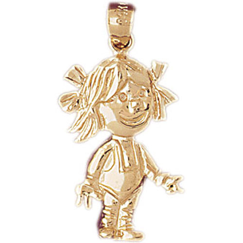 14K Gold Girl Charm