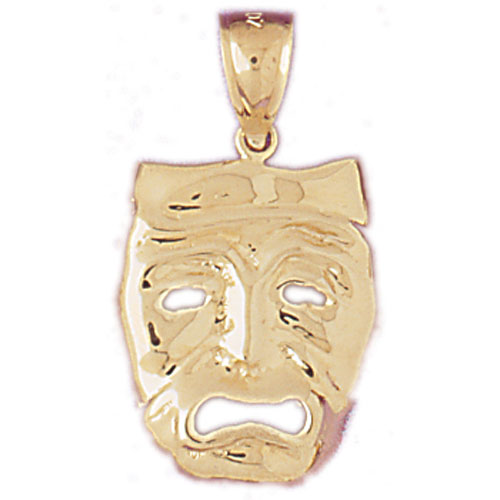 14K Gold Drama Mask Charm