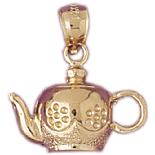 14K Gold Tea Kettle Charm