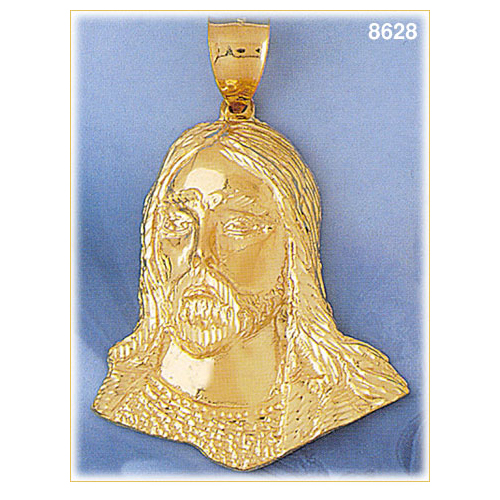 14K Gold Jesus Christ Face Pendant