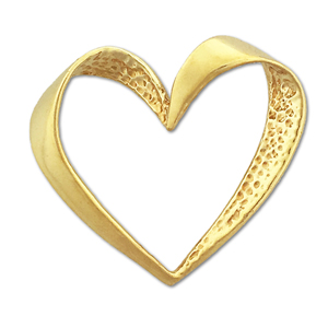 14K Gold Floating Heart Charm Pendant 14k gold floating heart charm pendant