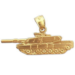 14K Gold US Army Tank Charm Pendant 14k gold us army tank charm pendant