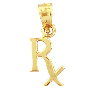 14K Gold Prescription Rx Symbol Charm 14k gold prescription rx symbol charm