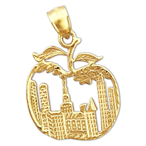 14K Gold New York Cityscape Big Apple Charm Pendant 14k gold new york cityscape big apple charm pendant