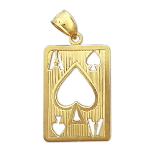 14Kt Gold Cutout Ace of Spades Charm 14kt gold cutout ace of spades charm