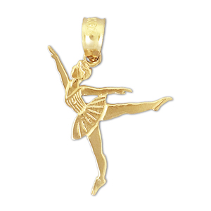 14Kt Gold Silhouette Ballerina Charm 14kt gold silhouette ballerina charm