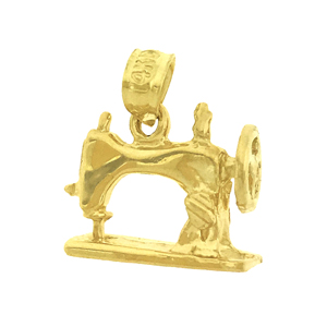 14K Gold 3D Sewing Machine Charm 14k gold 3d sewing machine charm
