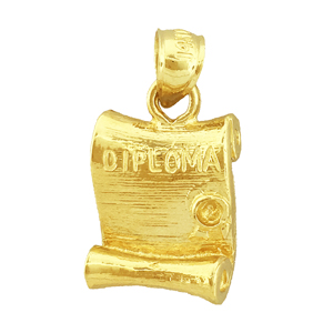 14K Gold 3D Graduation Diploma Scroll Charm 14k gold 3d graduation diploma scroll charm