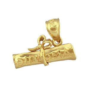 14K Gold 3D Graduation Diploma Charm 14k gold 3d graduation diploma charm