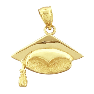 14K Gold Graduation Cap with Tassel Charm Pendant 14k gold graduation cap with tassel charm pendant