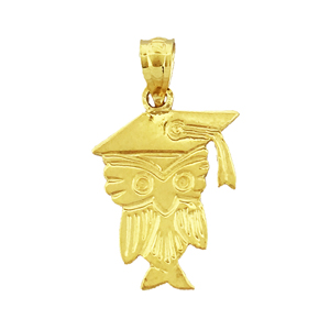 14K Gold Graduation Owl Charm 14k gold graduation owl charm