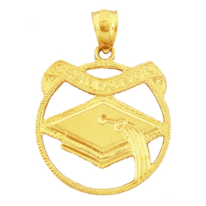 14K Gold Graduation Banner Medallion 14k gold graduation banner medallion