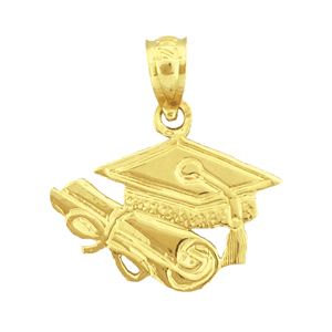 14K Gold Graduation Cap & Diploma Charm 14k gold graduation cap & diploma charm
