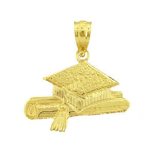 14K Gold Graduation Diploma & Cap Charm 14k gold graduation diploma & cap charm