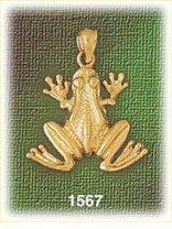 14K Gold Frog Resting Charm