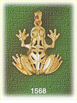 14K Gold Decorative Frog Charm