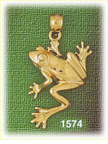 14K Gold Leaping Frog Charm