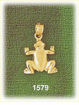 14K Gold Polished Frog Charm