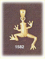 14K Gold Swimming Frog Charm