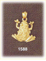 14K Gold Resting Frog Charm