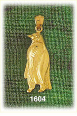 14K Gold Ornate Penguin Charm