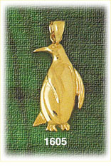 14K Gold Polished Penguin Charm