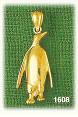 14K Gold Penguin Charm