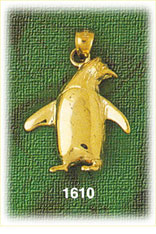14K Gold Chubby Penguin Charm