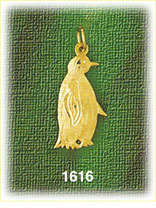 14K Gold Profile Penguin Charm