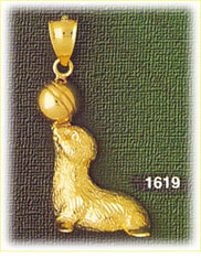 14K Gold Seal Pup Charm