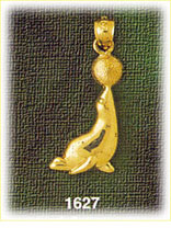 14K Gold Seal Balancing Ball Charm