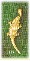 14K Gold Crocodile Charm