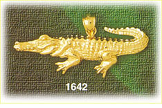 14k gold aquatic crocodile charm