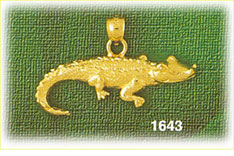 14K Gold Alligator Charm