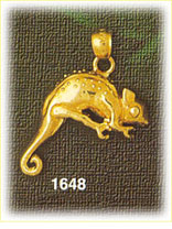 14K Gold Beaded Lizard Charm