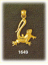 14K Gold Gecko Charm