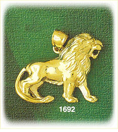 14K Gold Roaring Lion Charm