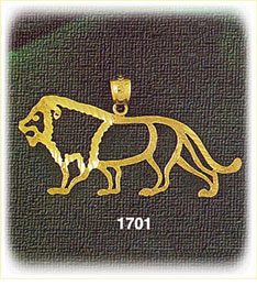 14K Gold Lion Charm