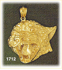 14K Gold Jaguar Head Charm