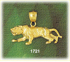14K Gold Tiger Charm