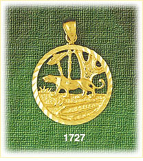 14K Gold Prowling Jaguar Medallion Charm